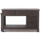 Ian Kitchen Island, Rubbed Black - Modern Furniture - Dining Table - High Fashion Home
