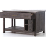 Ian Kitchen Island, Rubbed Black - Modern Furniture - Dining Table - High Fashion Home