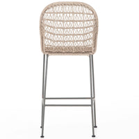 Bandera Outdoor Woven Bar Stool, Vintage White-Furniture - Dining-High Fashion Home