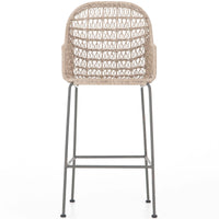 Bandera Outdoor Woven Bar Stool, Vintage White-Furniture - Dining-High Fashion Home