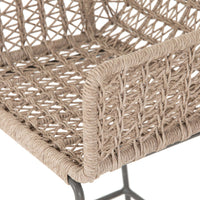 Bandera Outdoor Woven Counter Stool, Vintage White-Furniture - Dining-High Fashion Home