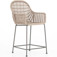 Bandera Outdoor Woven Counter Stool, Vintage White-Furniture - Dining-High Fashion Home