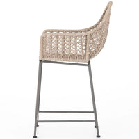 Bandera Outdoor Woven Counter Stool, Vintage White-Furniture - Dining-High Fashion Home