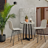 Dema Outdoor Swivel Counter Stool, Natural-Furniture - Dining-High Fashion Home