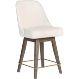 Jackie Swivel Counter Stool, Warm Cotton - Furniture - Dining - High Fashion Home