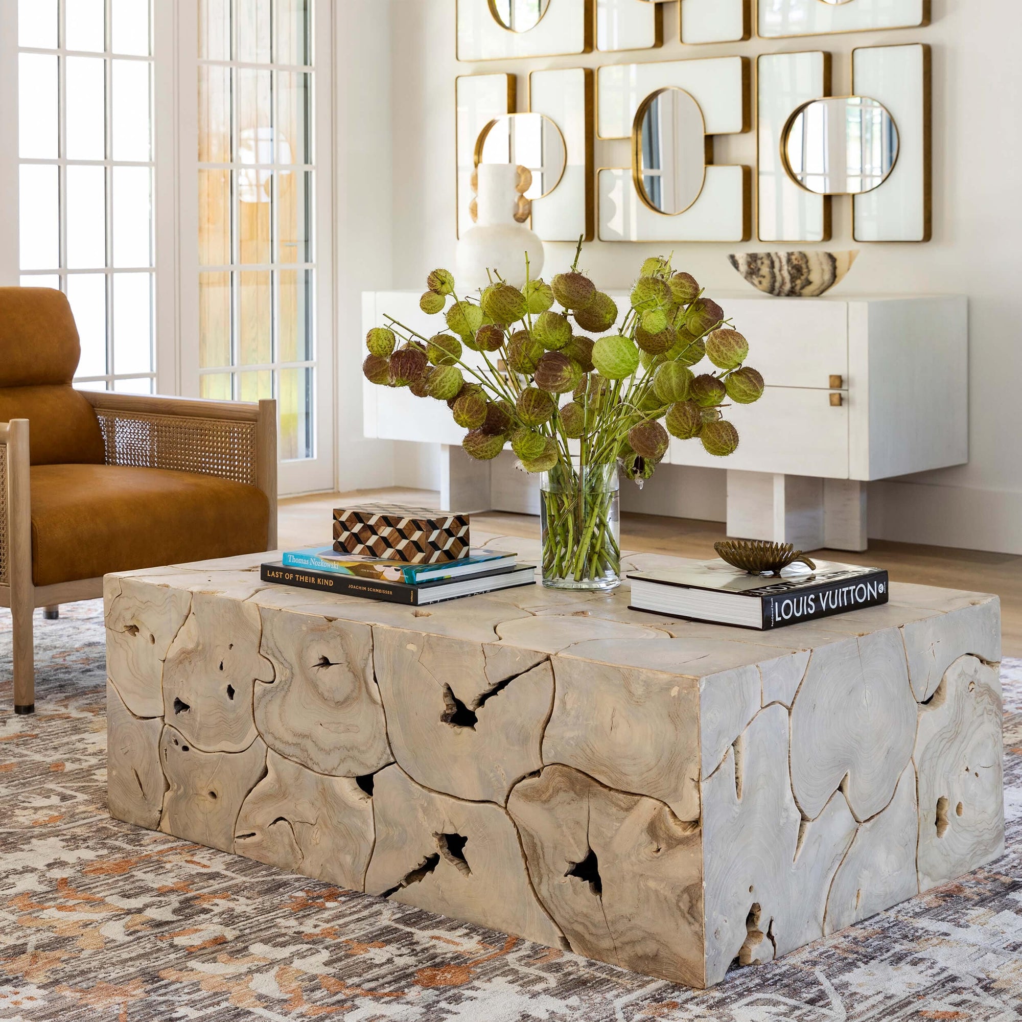 Bleached root coffee table discount
