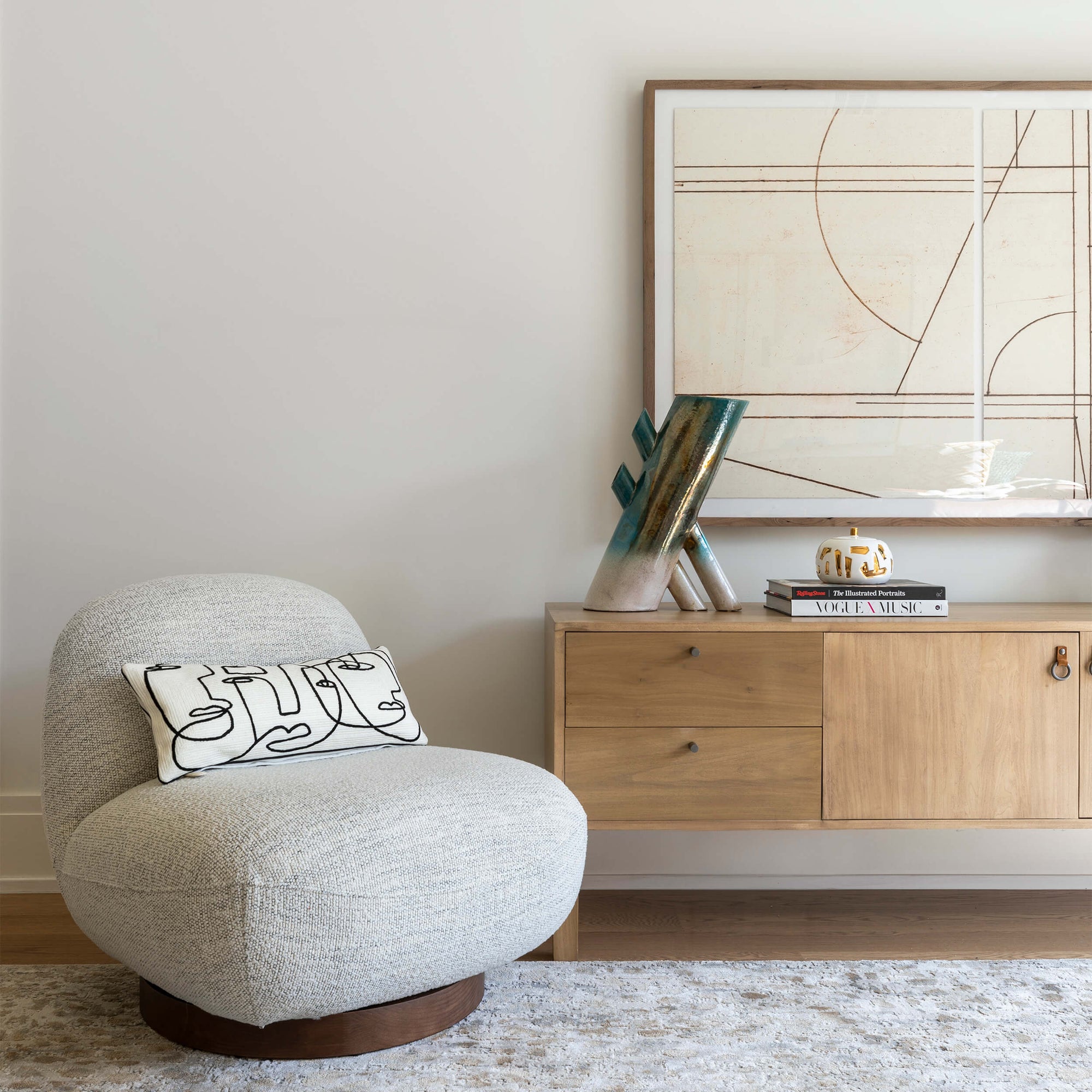 Jodi Swivel Chair, Merino Cotton – High Fashion Home