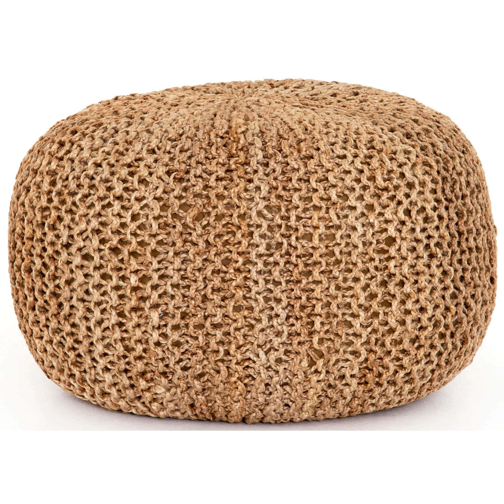 Jute Knit Pouf, Tan - Furniture - Chairs - High Fashion Home