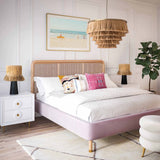Kavali Bed, Blush-Furniture - Bedroom-High Fashion Home