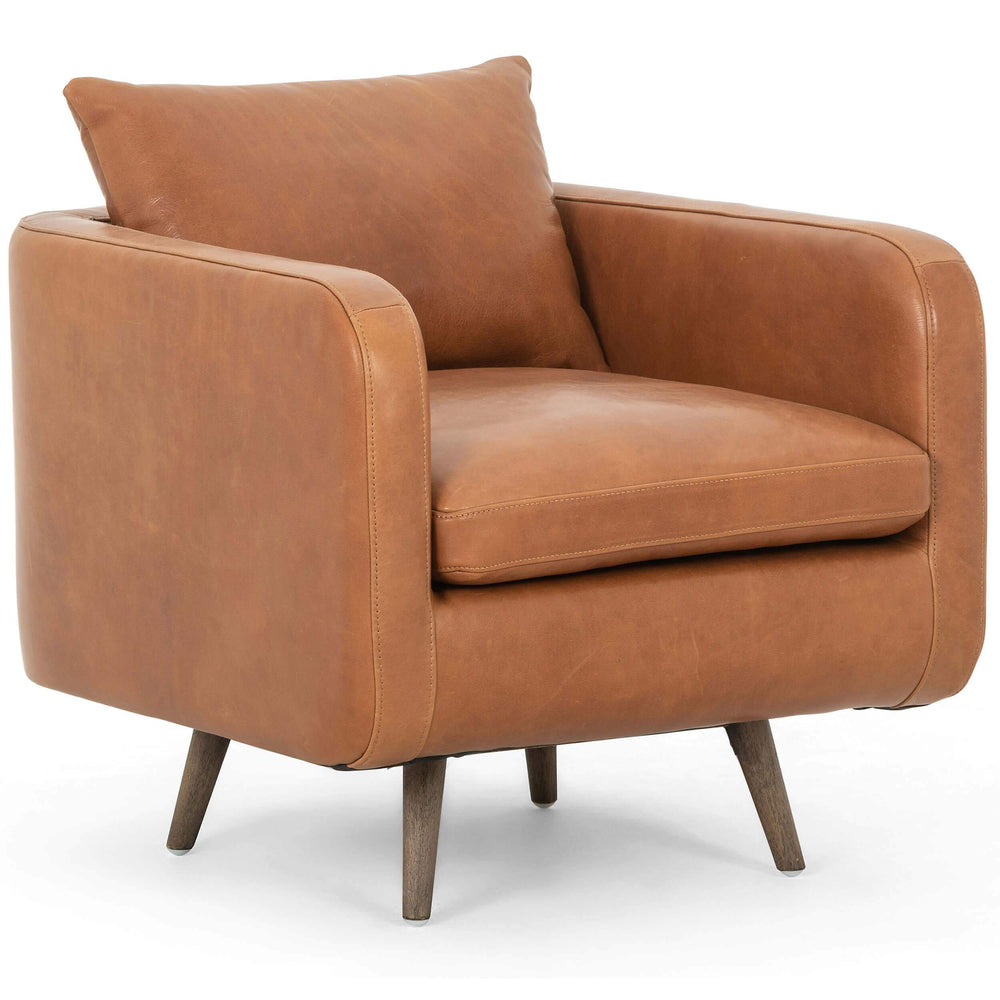 Kaya Leather Swivel Chair, Haven Tobacco by Four Hands
