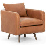 Kaya Leather Swivel Chair, Haven Tobacco by Four Hands