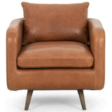 Kaya Leather Swivel Chair, Haven Tobacco by Four Hands