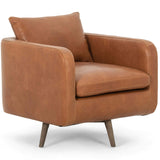 Kaya Leather Swivel Chair, Haven Tobacco by Four Hands