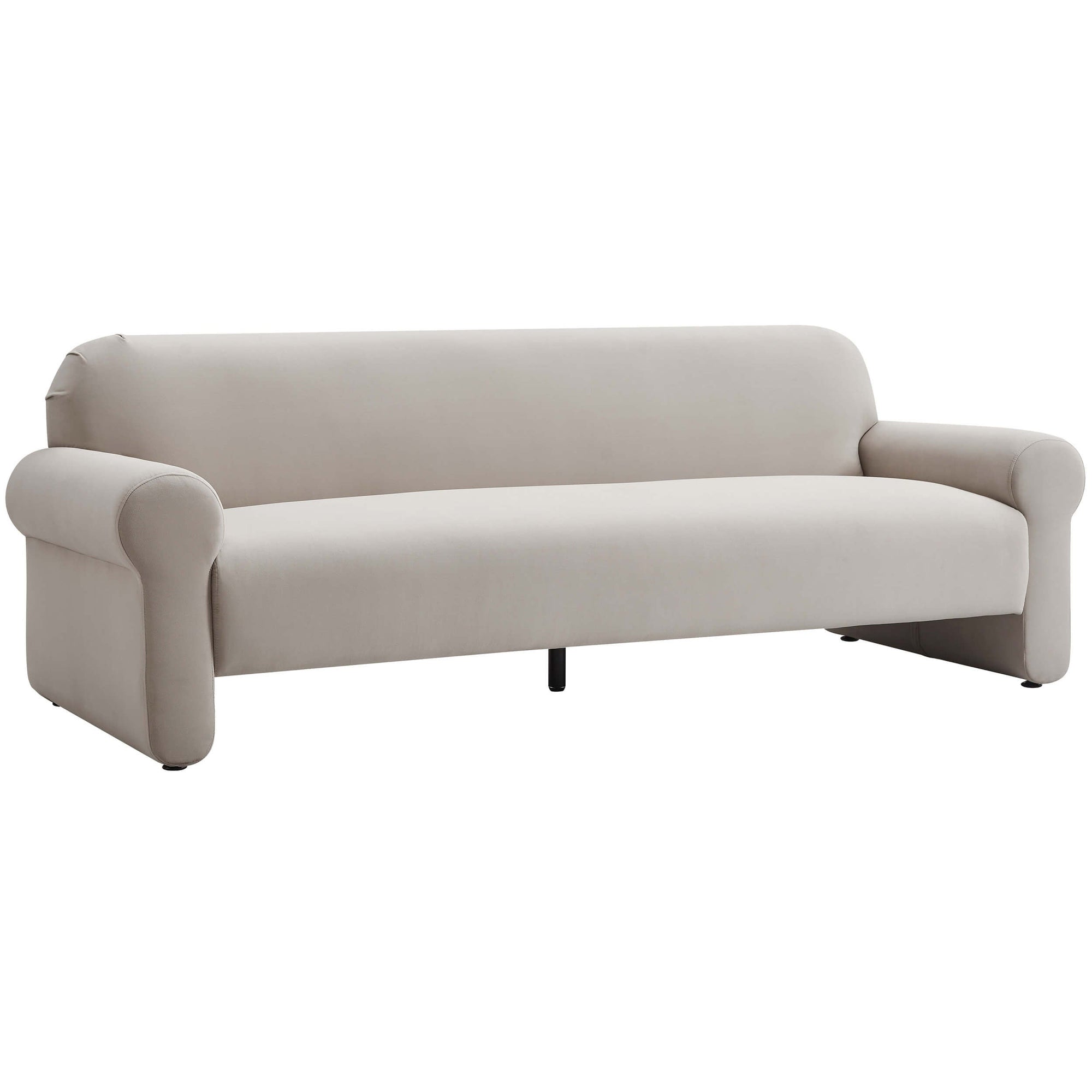 Keelee 84" Velvet Sofa, Taupe High Fashion Home