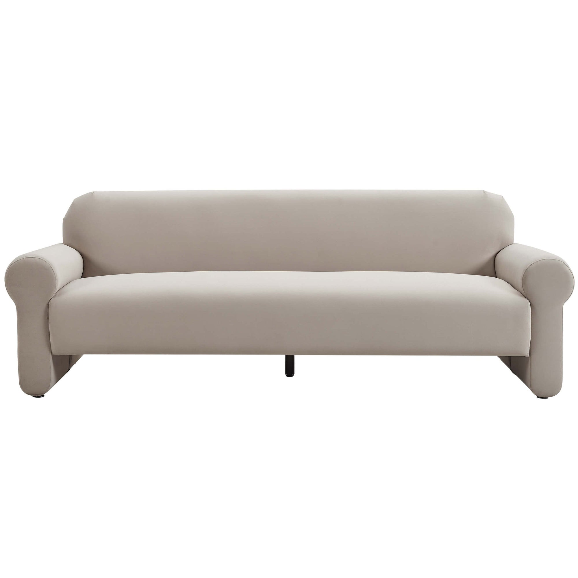 Keelee 84" Velvet Sofa, Taupe High Fashion Home