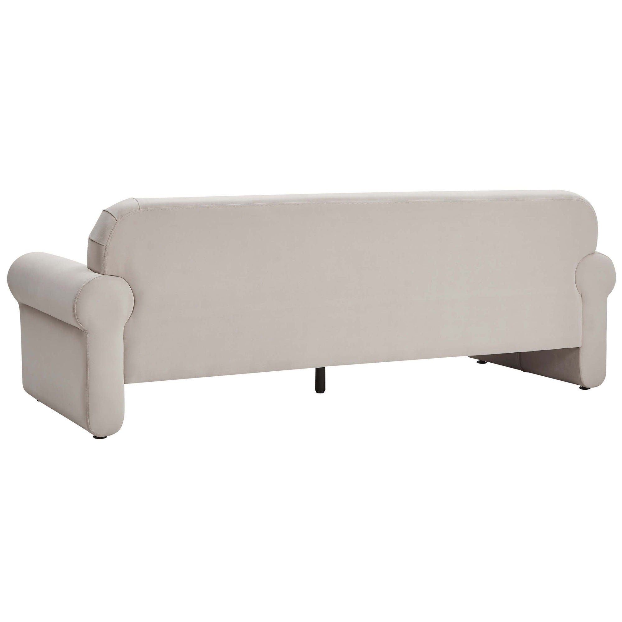 Keelee 84" Velvet Sofa, Taupe High Fashion Home