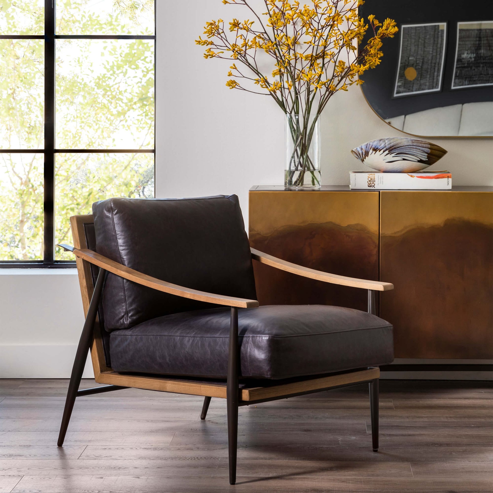 Kennedy Leather Chair, Sonoma Black – High Fashion Home