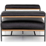 Kennon Leather Chaise, Sonoma Black - Furniture - Chairs - High Fashion Home