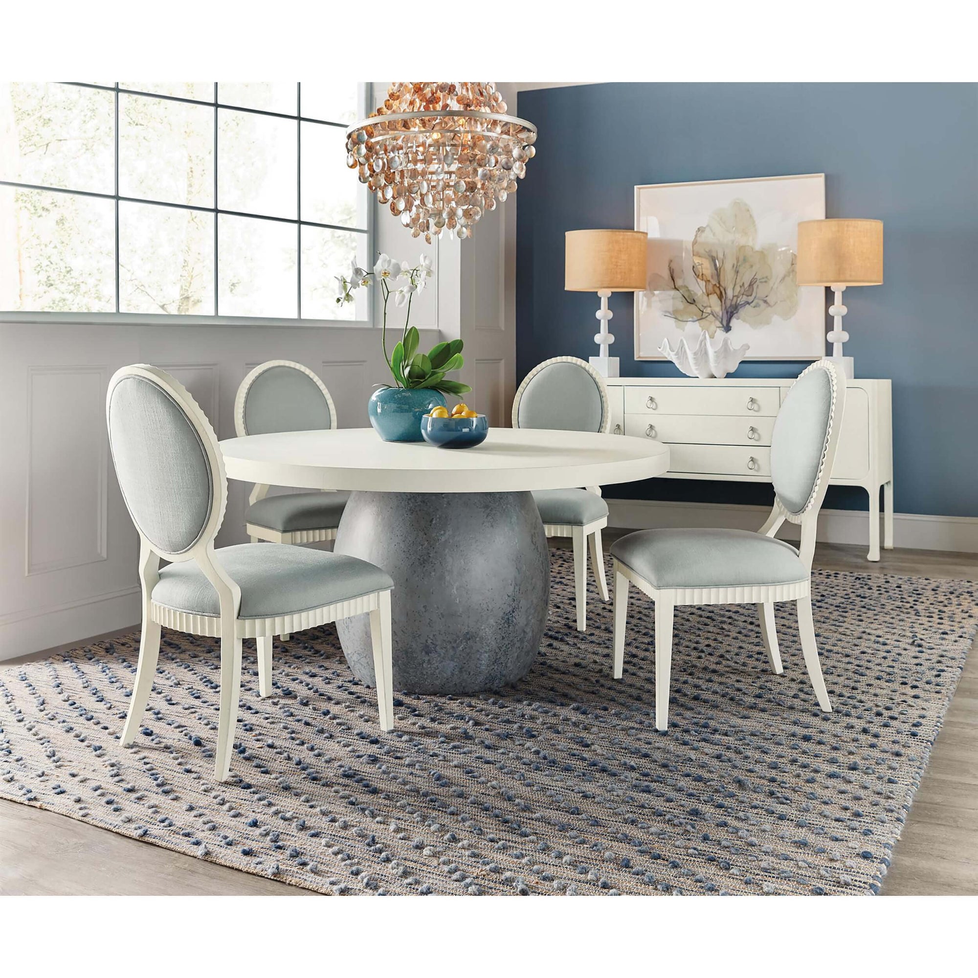 Round Tabu Shell Laguna Round Dining Table, Shell White – High Fashion Home