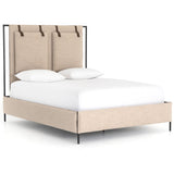 Leigh Upholstered Bed, Palm Ecru-Furniture - Bedroom-High Fashion Home
