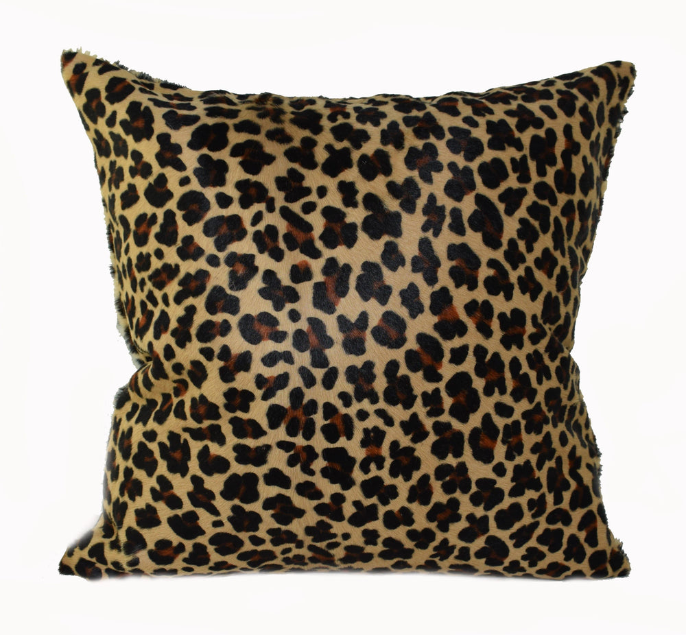 Leopard Print Cowhide Pillow - - High Fashion Home