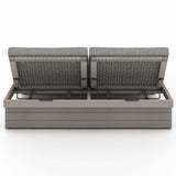 Leroy Outdoor Double Chaise, Faye Sand/Weathered Grey-Furniture - Chairs-High Fashion Home