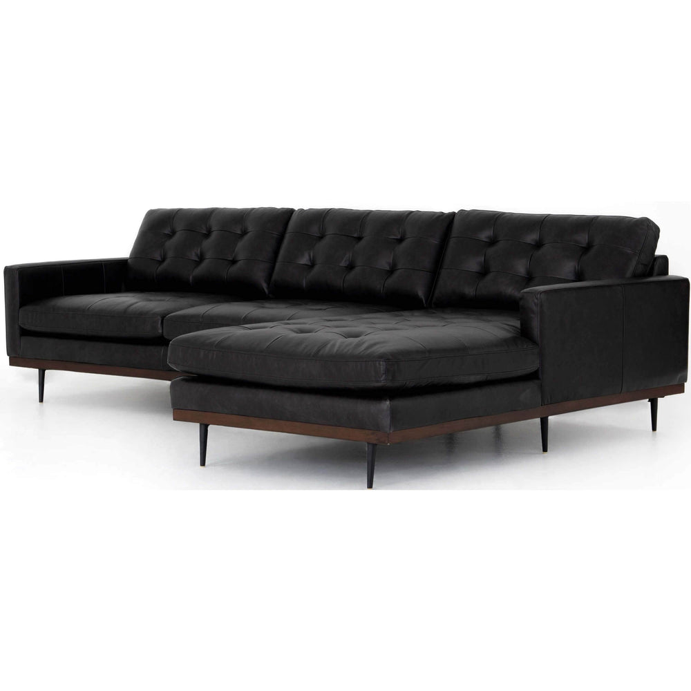 Lexi RAF Leather Sectional, Sonoma Black - Modern Furniture - Sectionals - High Fashion Home