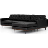 Lexi RAF Leather Sectional, Sonoma Black - Modern Furniture - Sectionals - High Fashion Home