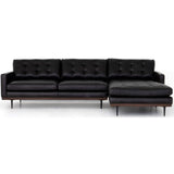 Lexi RAF Leather Sectional, Sonoma Black - Modern Furniture - Sectionals - High Fashion Home