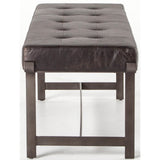 Lindy Leather Bench, Rialto Ebony - Furniture - Chairs - High Fashion Home