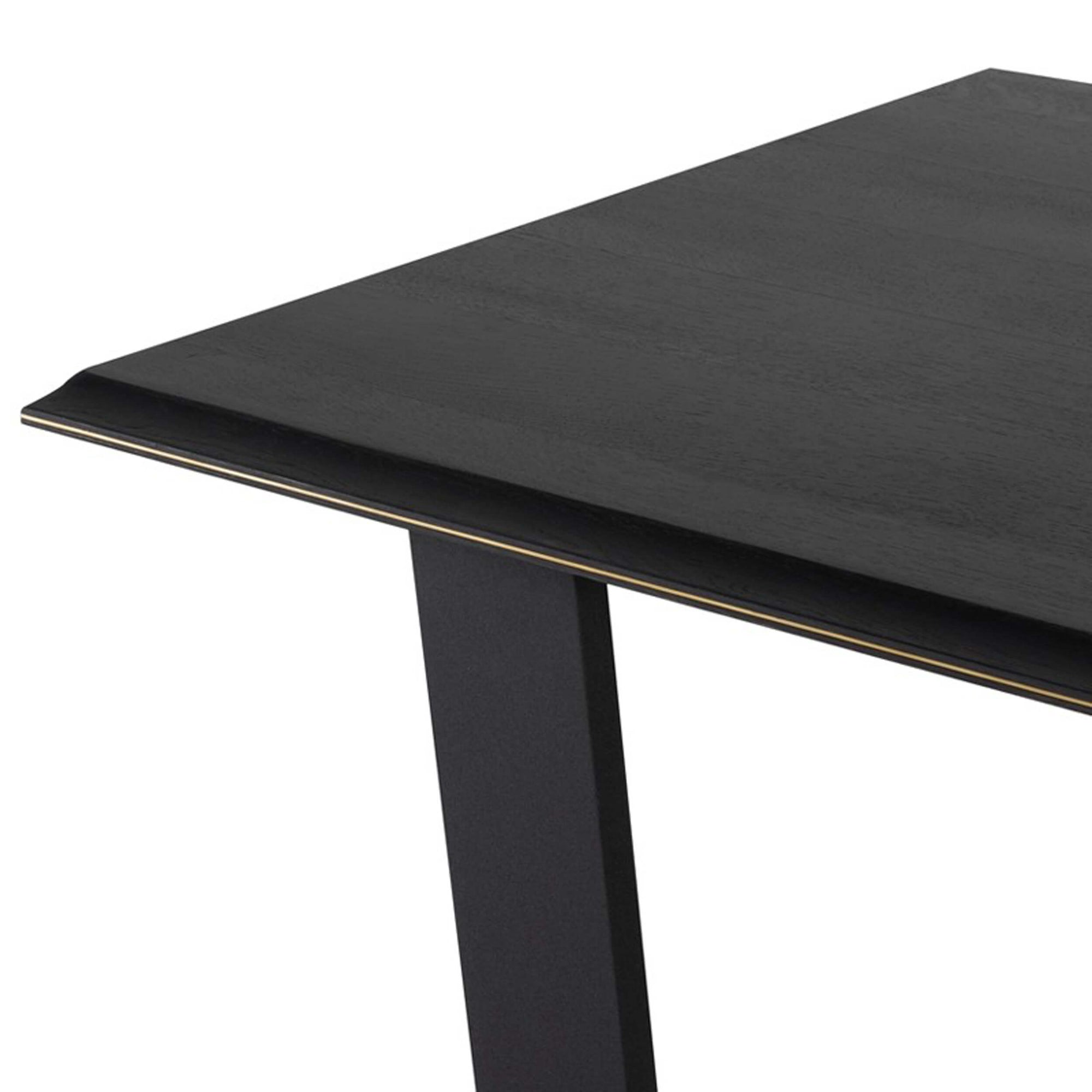 Linea Dining Table, Ebonized Oak/Matte Black Base High Fashion Home