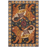 Loloi Rug Tigress TIG-02, Charcoal/Tangerine-Rugs1-High Fashion Home