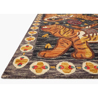 Loloi Rug Tigress TIG-02, Charcoal/Tangerine-Rugs1-High Fashion Home