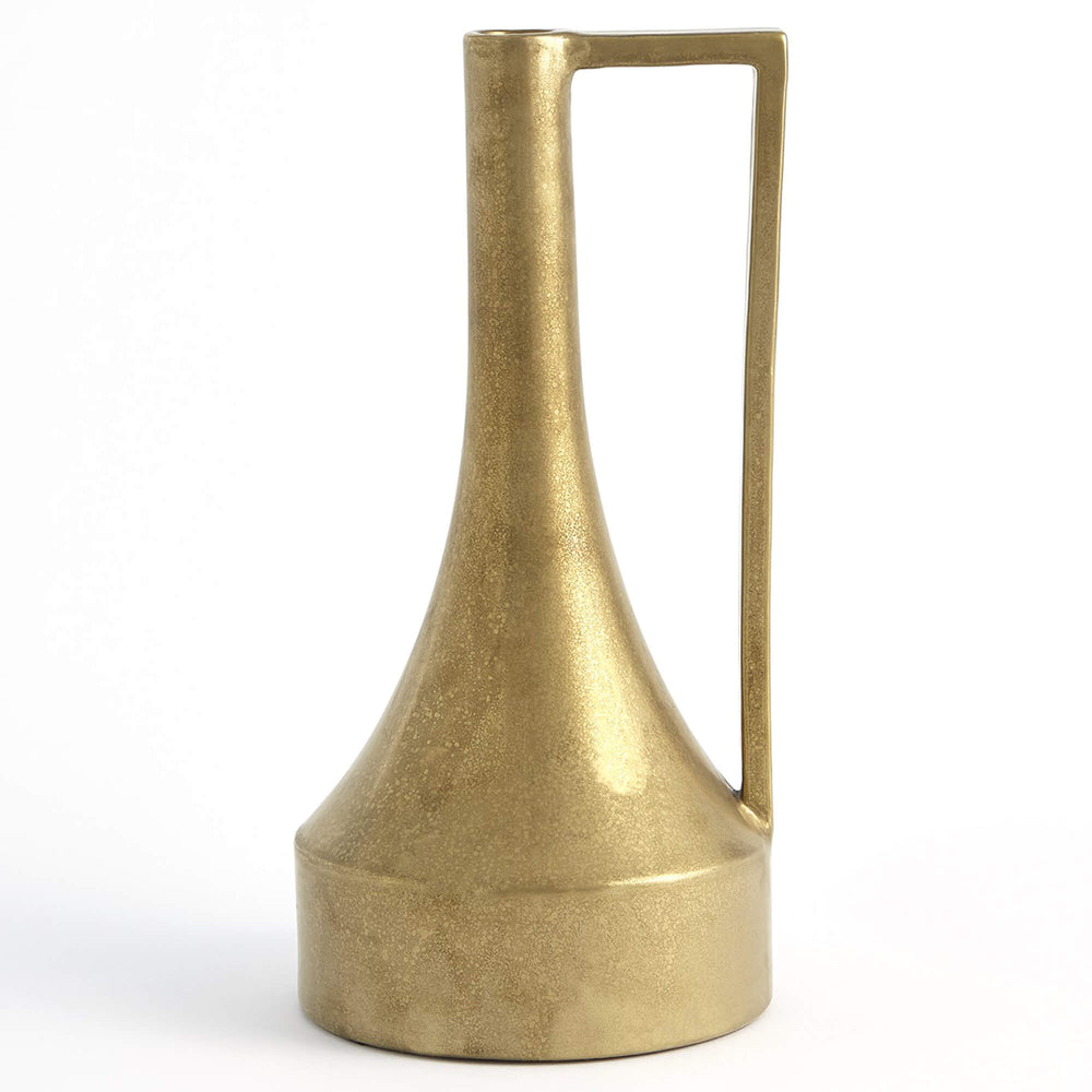 Long Neck Handle Vase, Gold High Fashion Home