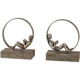 Lounging Reader Bookends, Set of 2-Accessories-High Fashion Home