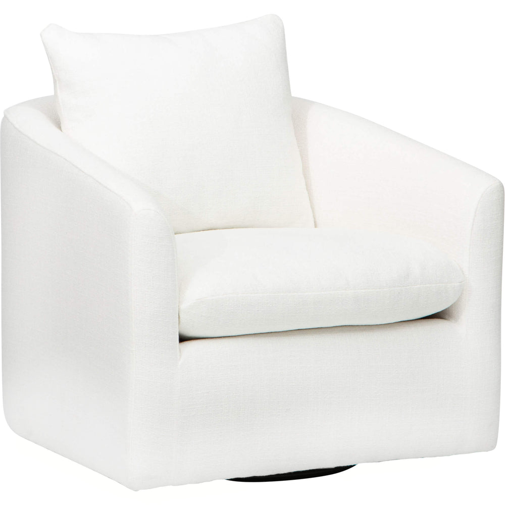 Lyle Swivel Chair, Nathan White-Furniture - Chairs-High Fashion Home
