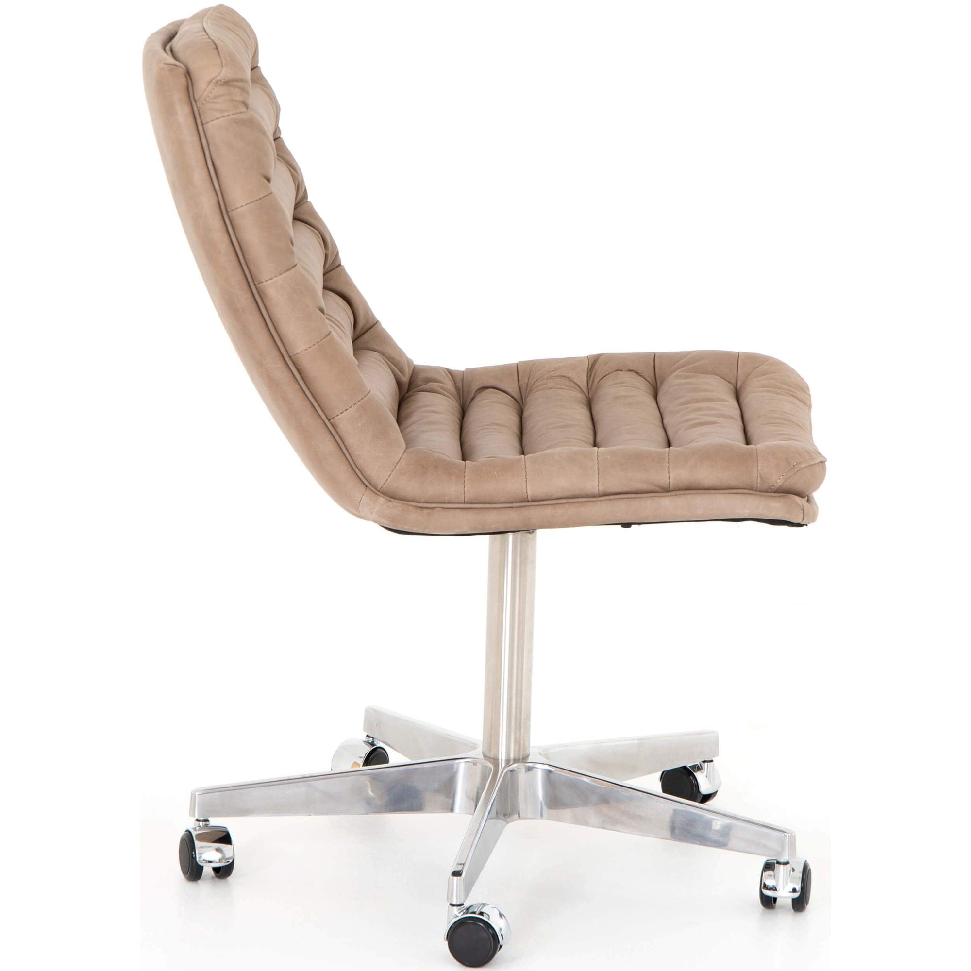 Malibu Leather Office Chair Natural Washed Mushroom High