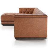 Maxx 2 Piece 129" LAF Leather Sectional, Heirloom Sienna