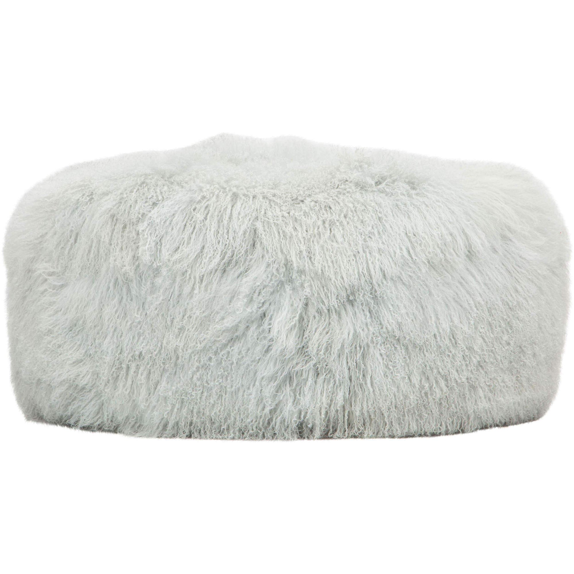 Mongolian Round Ottoman, Grey – High Fashion Home