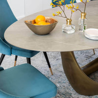Montana Dining Table, Gray/Gold Base