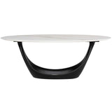 Montana Dining Table, White Ceramic/Black Base