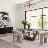 Montana Dining Table, Gray/Gold Base