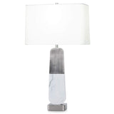 Naomi Table Lamp, Antique Silver/White Linen Shade-Accessories-High Fashion Home