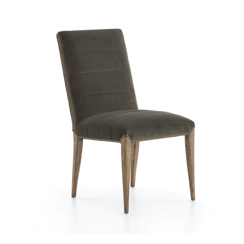Nate Dining Chair, Modern Velvet Loden, Set of 2