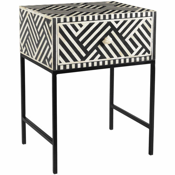 Bone inlay deals end table