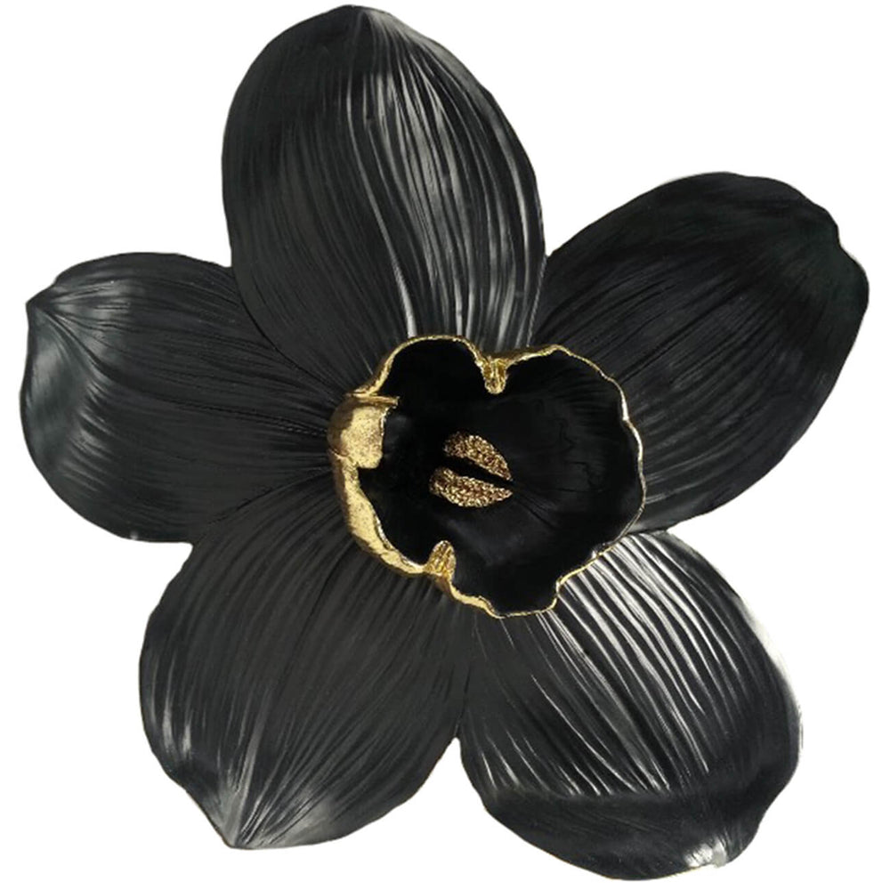 Orchid Wall Hanger, 18", Black/Gold - Accessories - High Fashion Home