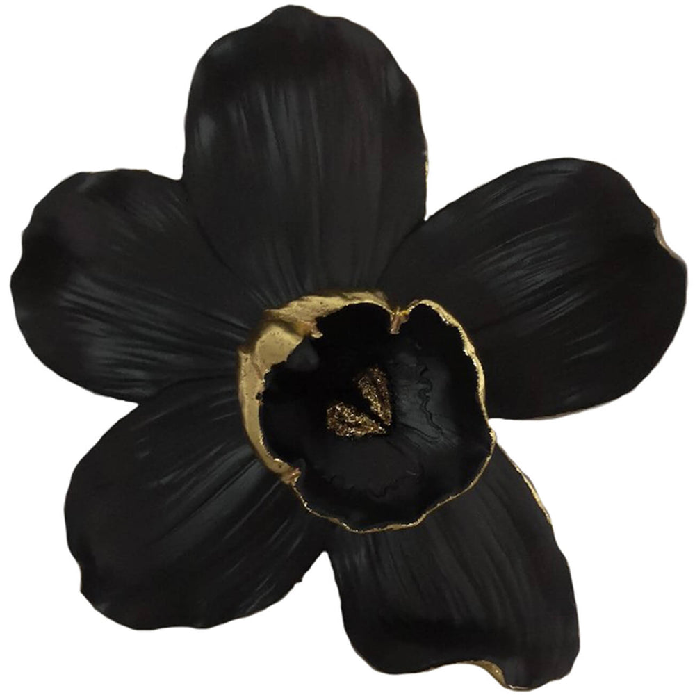 Orchid Wall Hanger, 9", Black/Gold - Accessories - High Fashion Home
