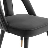 Petra Side Chair, Dark Grey - Furniture - Dining - High Fashion Home