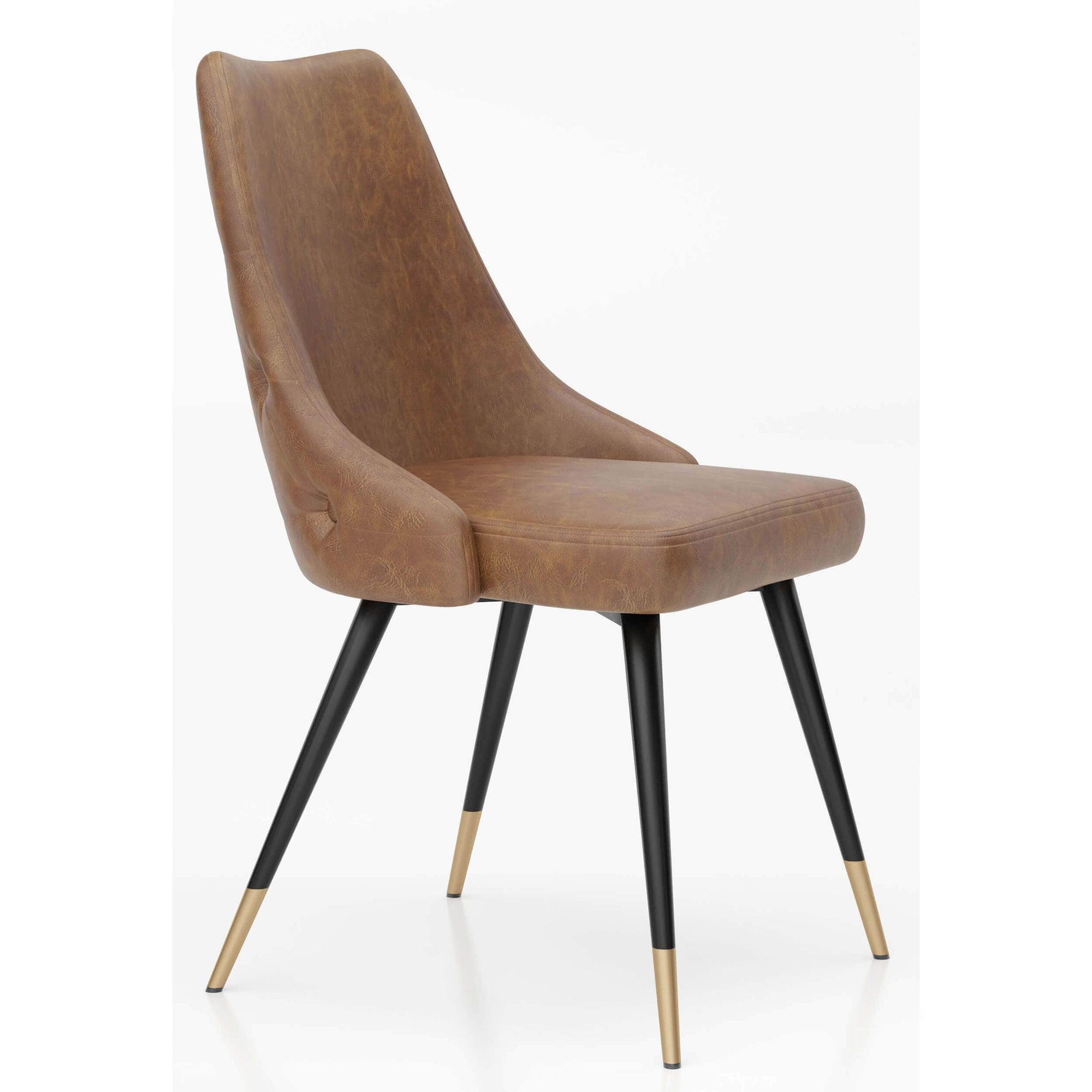 Caramel leather dining chairs on sale