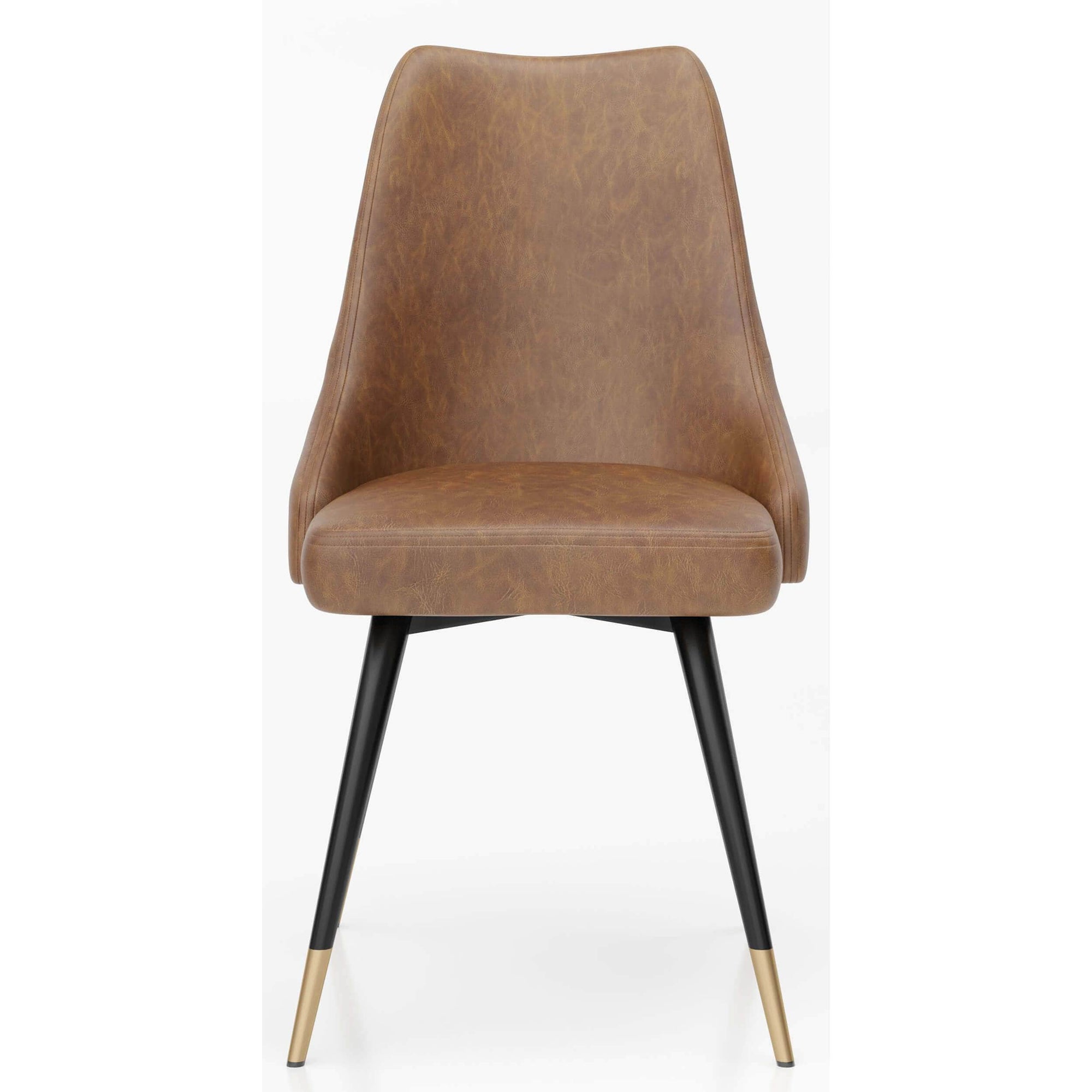 Piccolo Faux Leather Dining Chair Vintage Caramel Set of 2